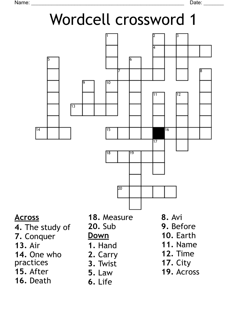 Wordcell crossword 1