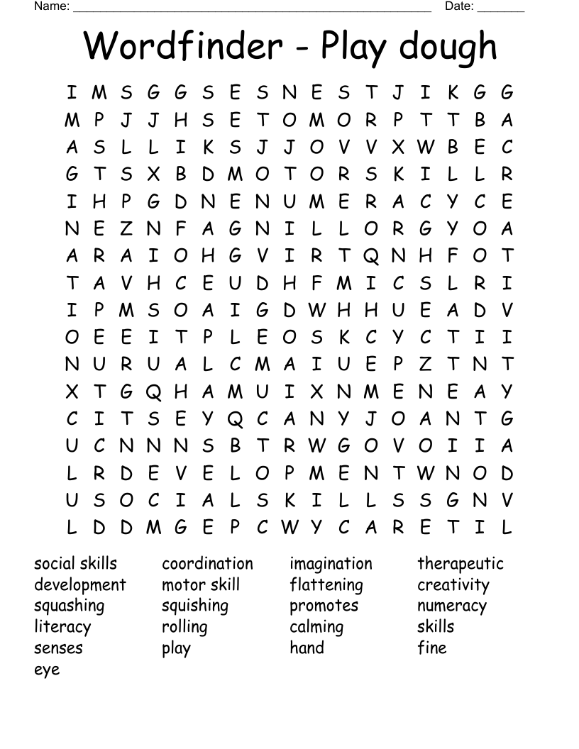 Wordfinder - Play dough Word Search