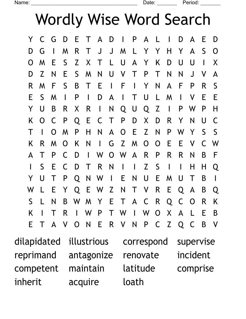 Wordly Wise Word Search 