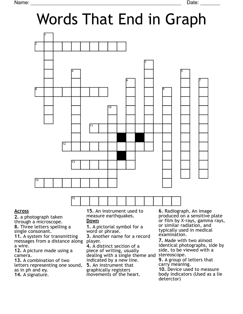 Words That End in Graph Crossword