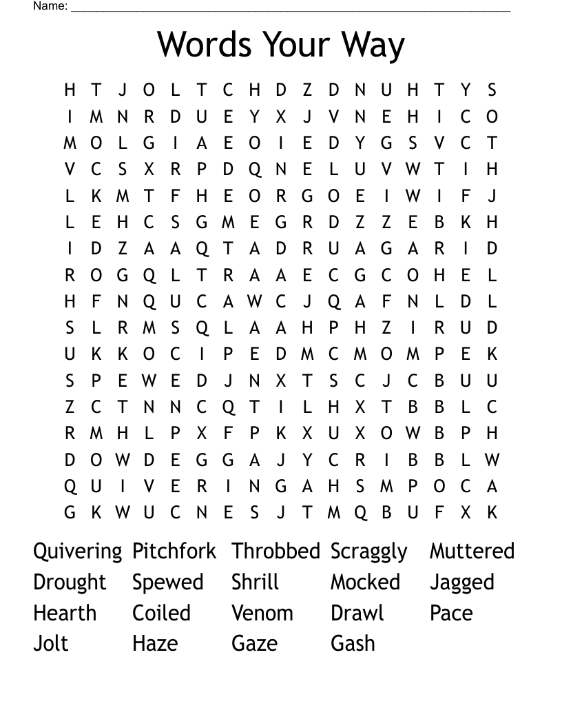 Words Your Way Word Search