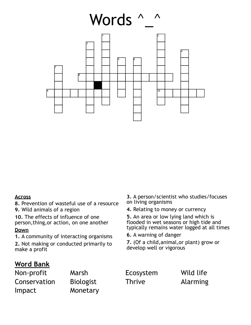 Words ^_^ Crossword