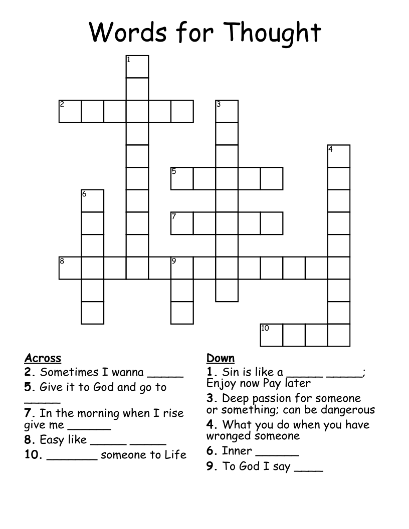 Words for Thought Crossword
