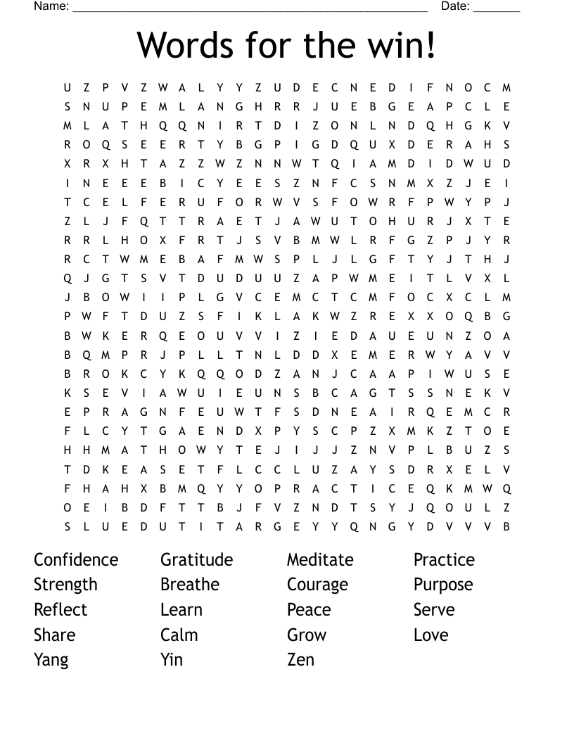 Words for the win! Word Search
