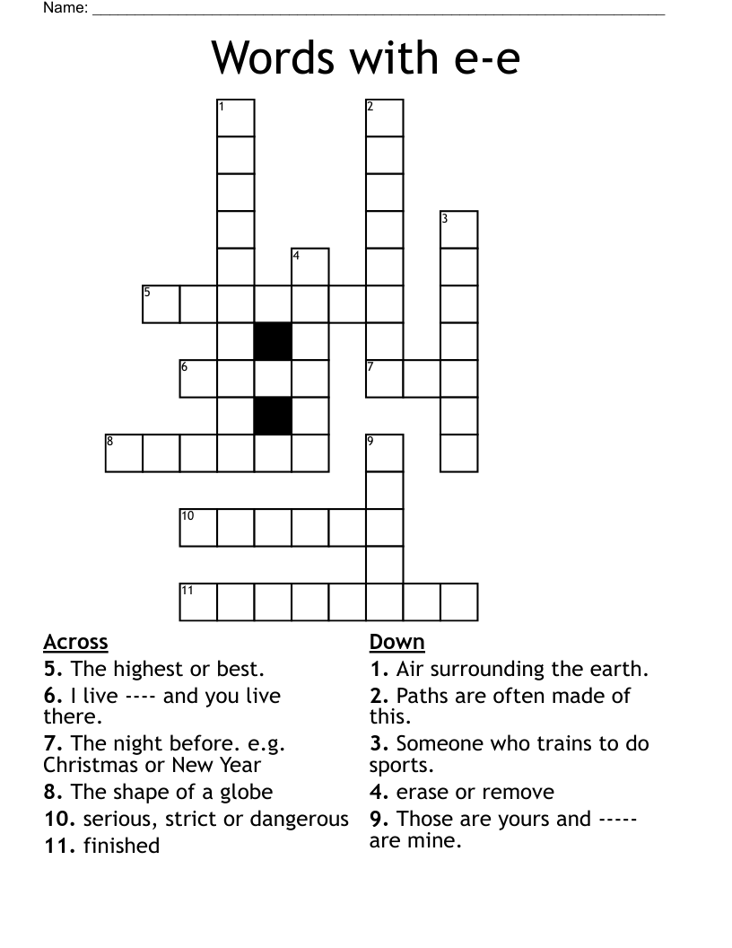 Words with e-e Crossword