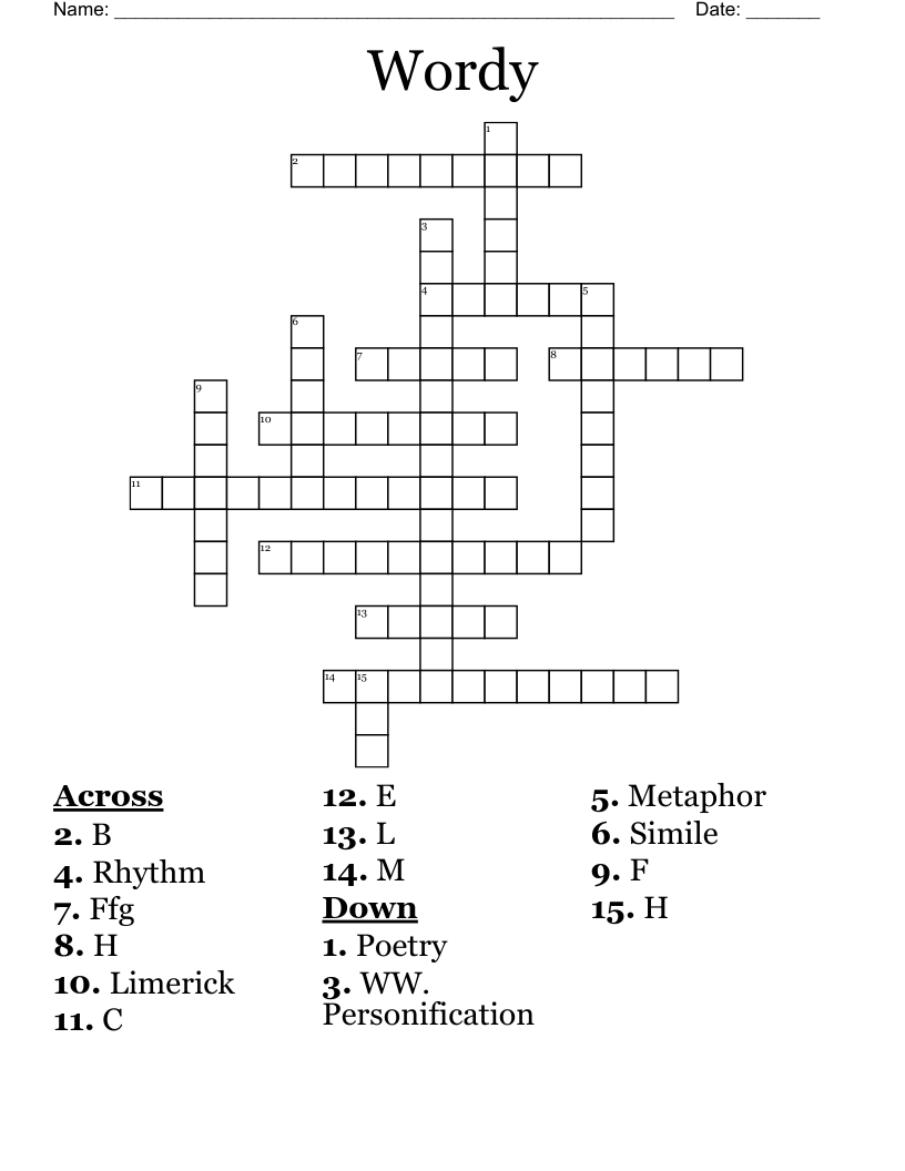 Wordy Crossword