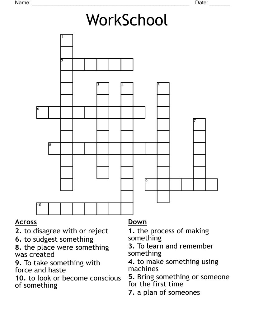 WorkSchool Crossword