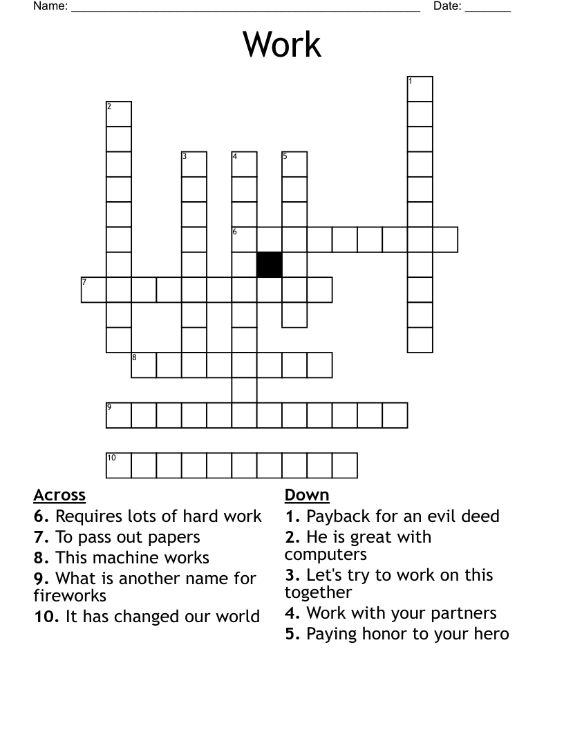 Work Crossword