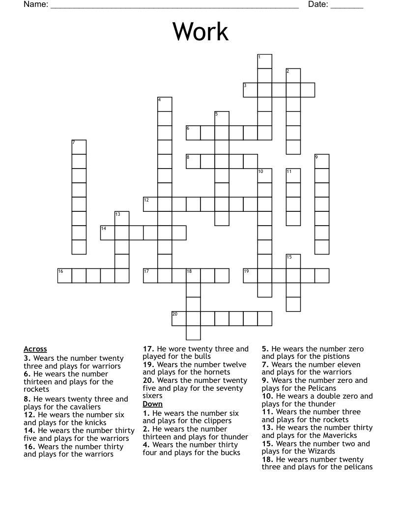 Work Crossword