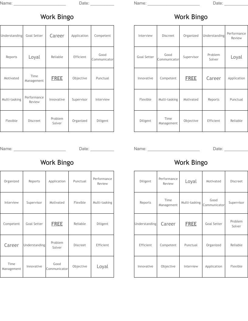 Work Bingo