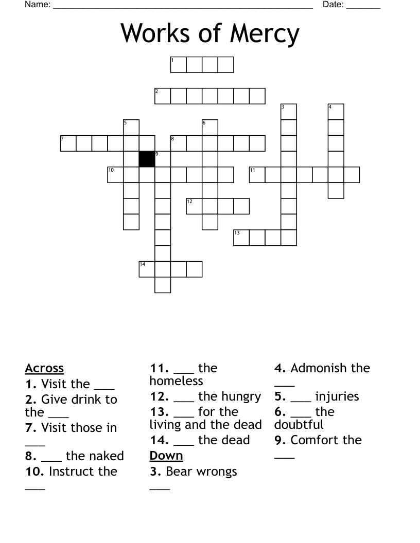 Works of Mercy Crossword