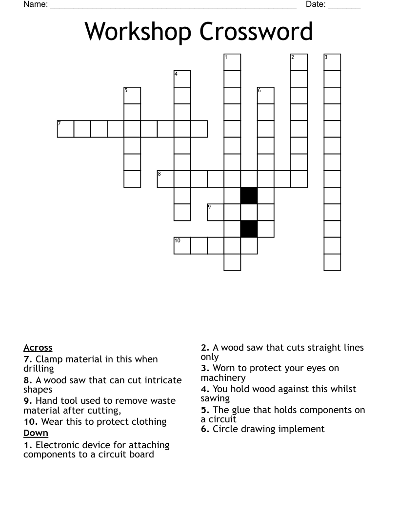 Workshop Crossword 