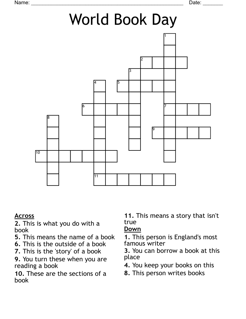 World Book Day Crossword