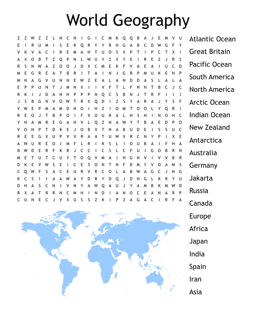 World Geography Word Search