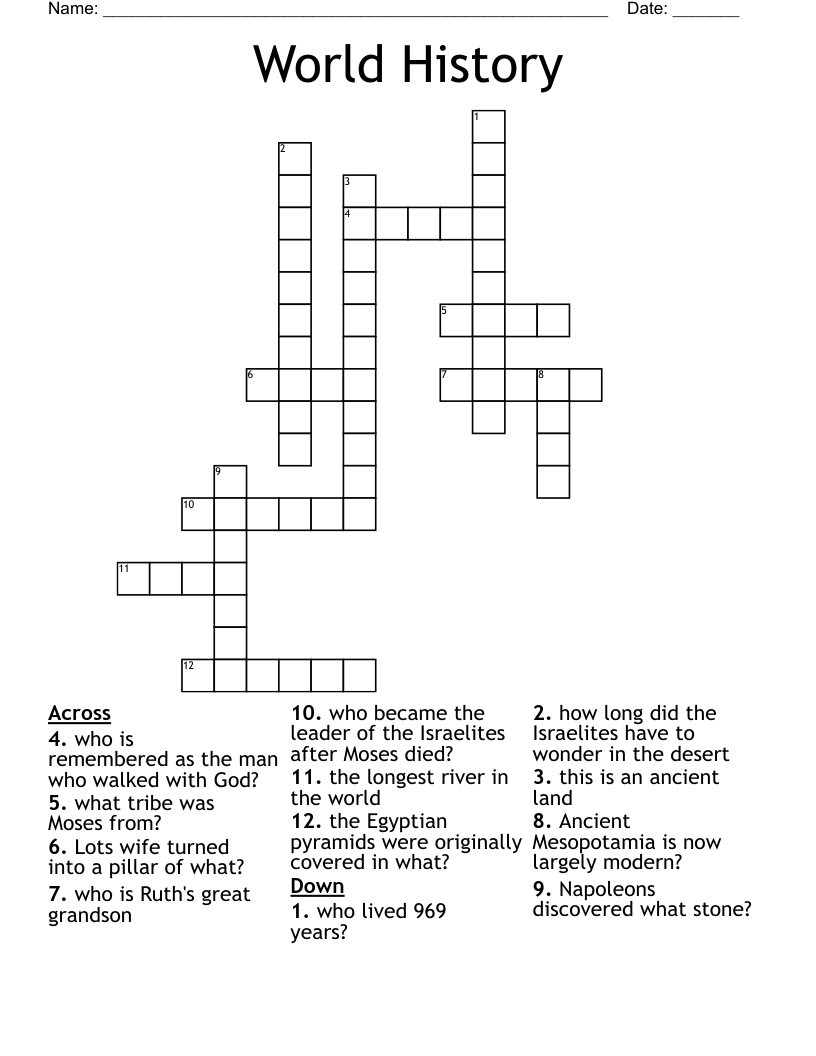 World History Crossword