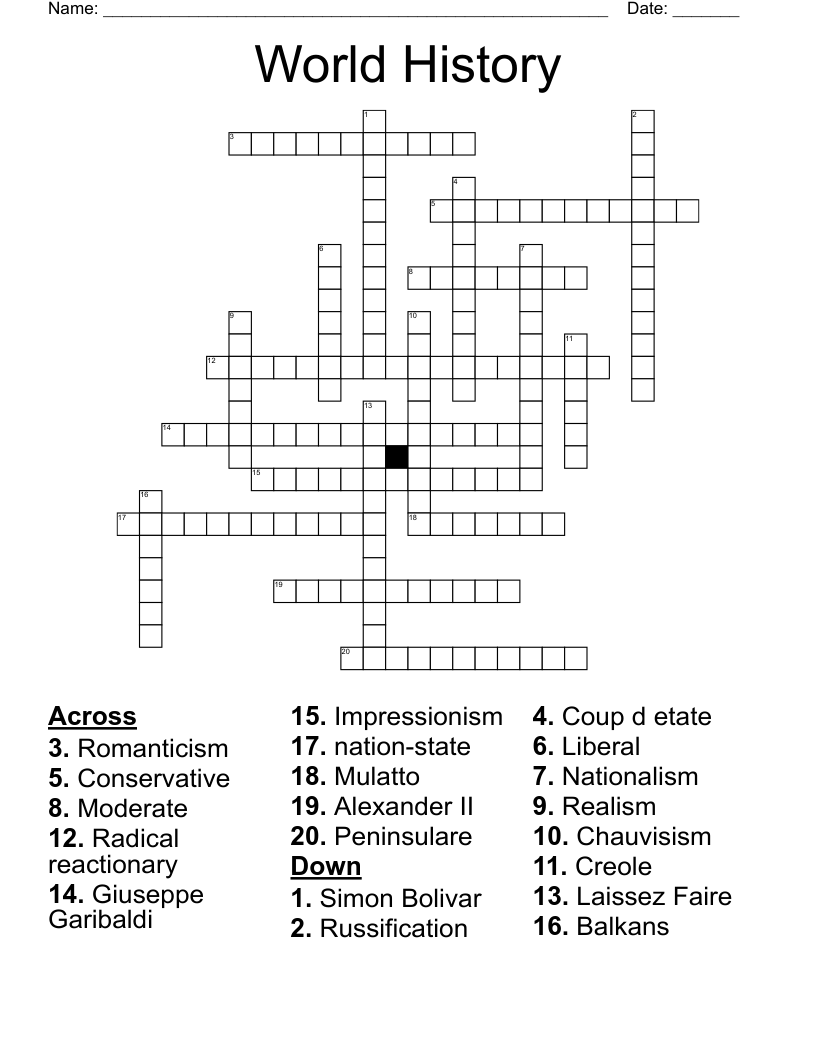 World History Crossword
