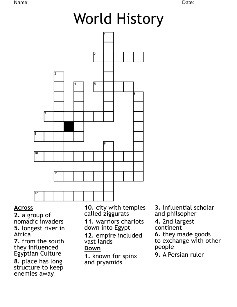 World History Crossword