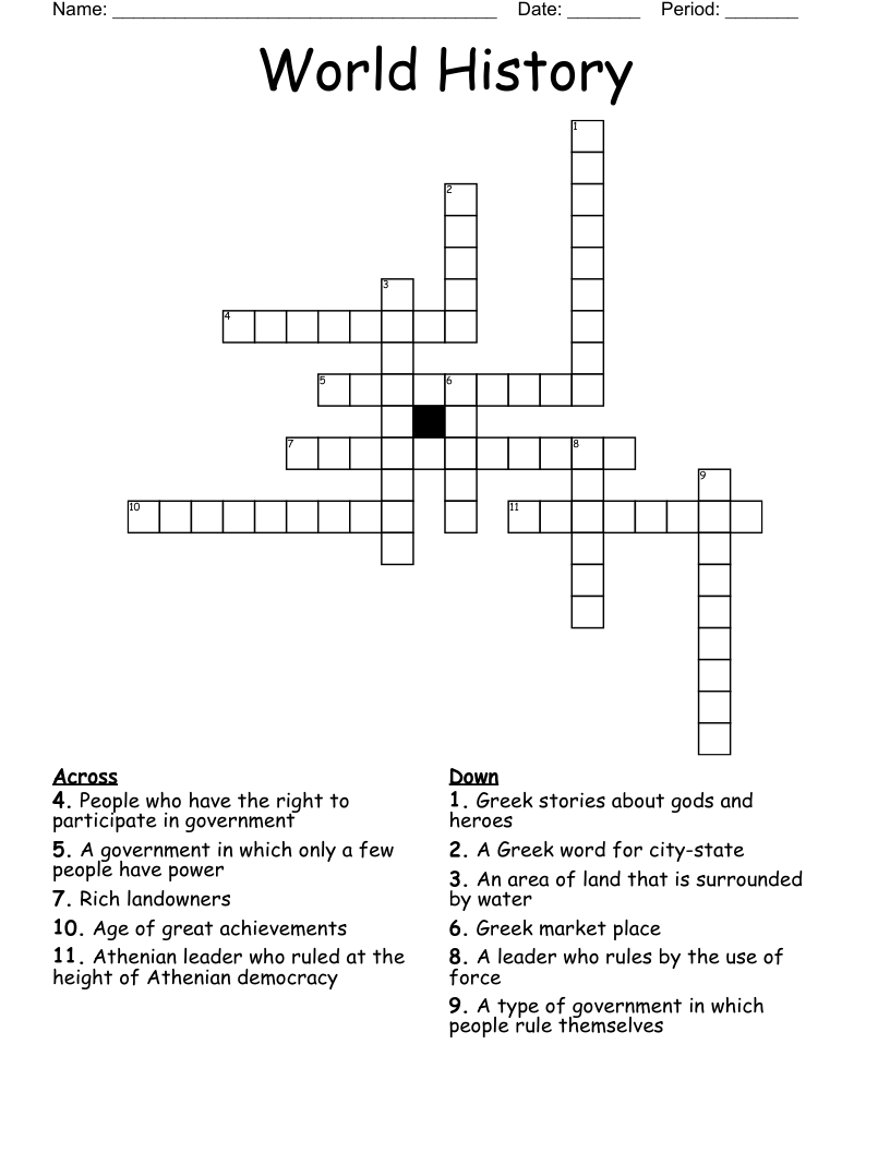 World History Crossword