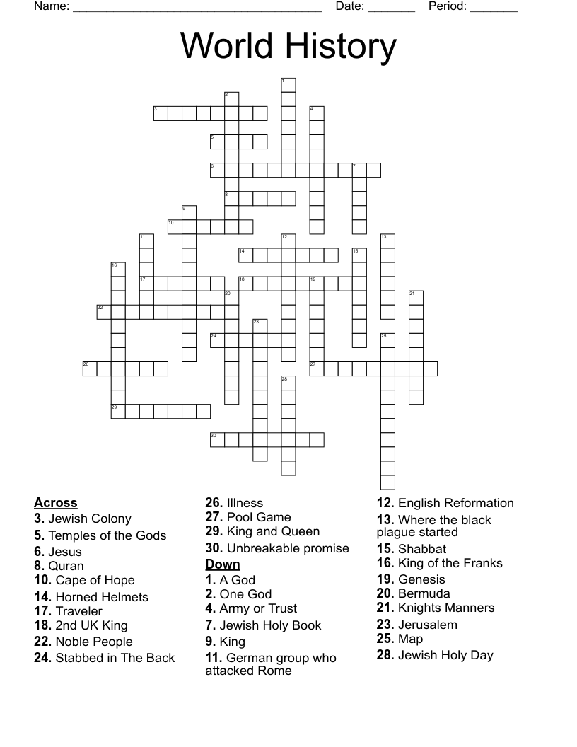 World History Crossword