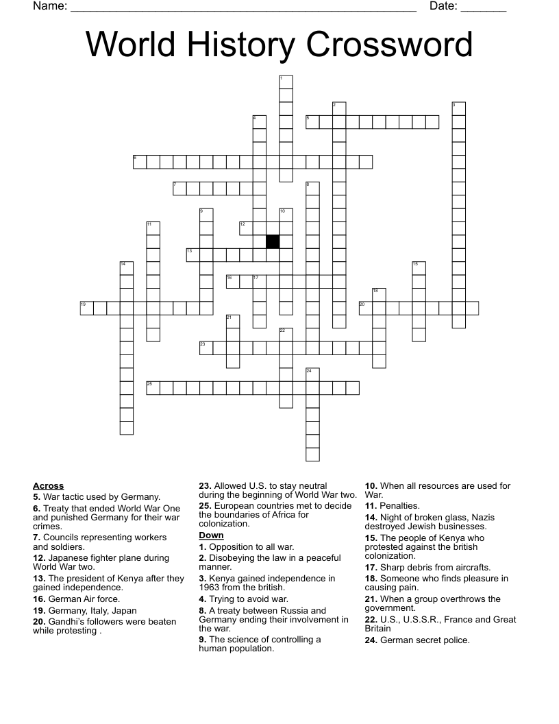 World History Crossword