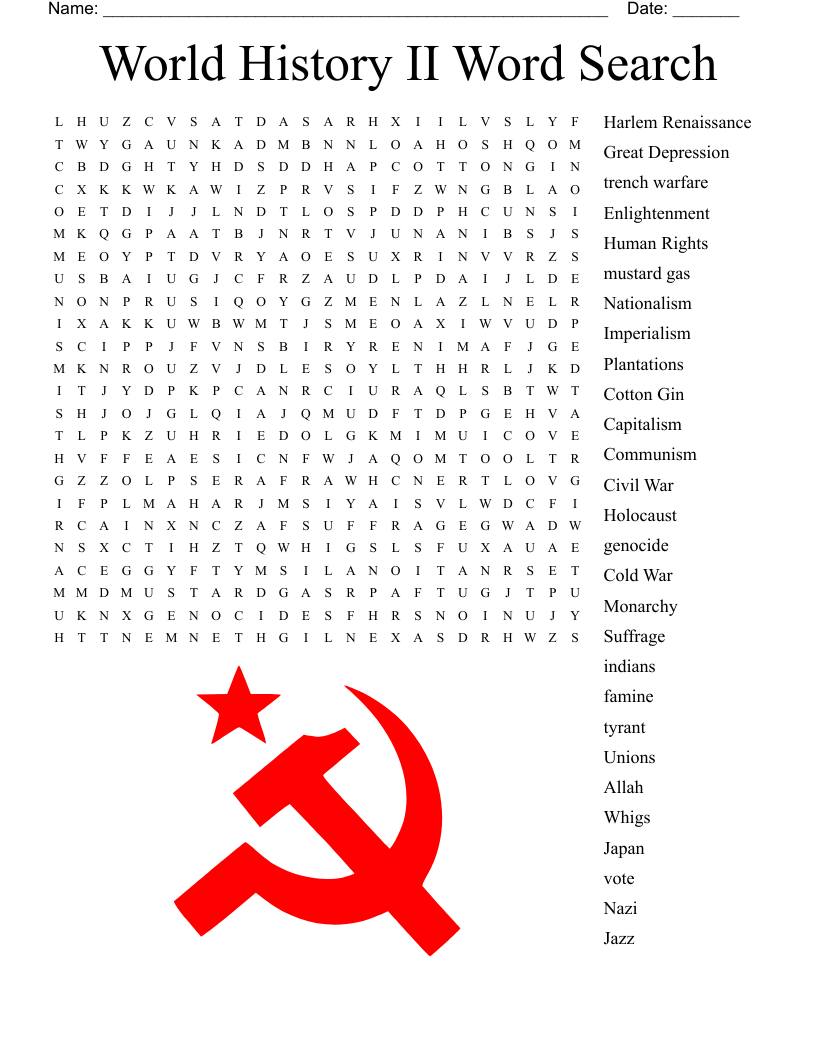 World History II Word Search