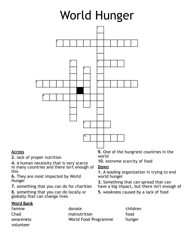 World Hunger Crossword