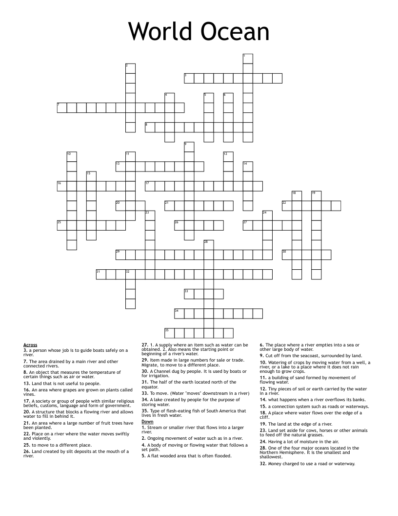 World Ocean Crossword