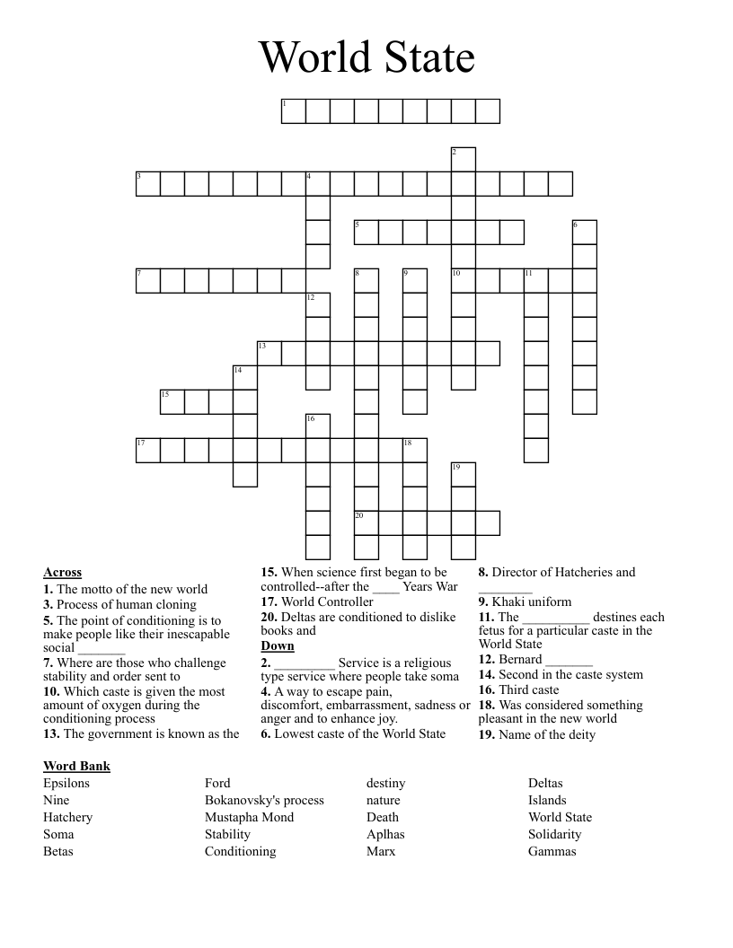 World State Crossword