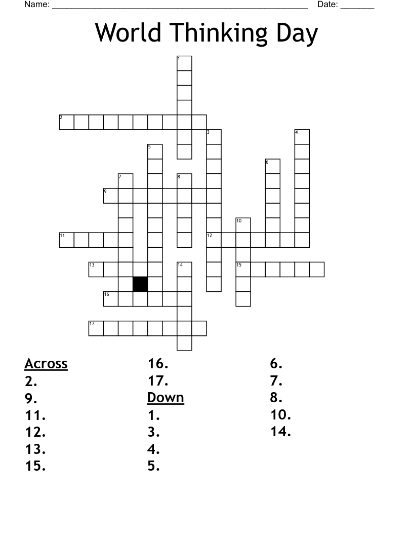 World Thinking Day Crossword