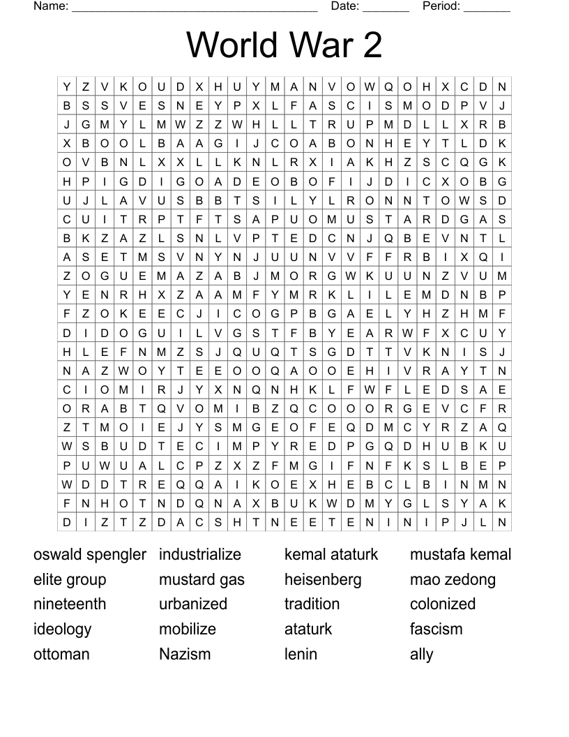 World War 2 Word Search