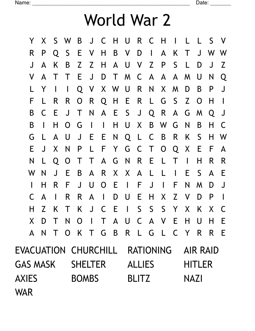 World War 2 Word Search