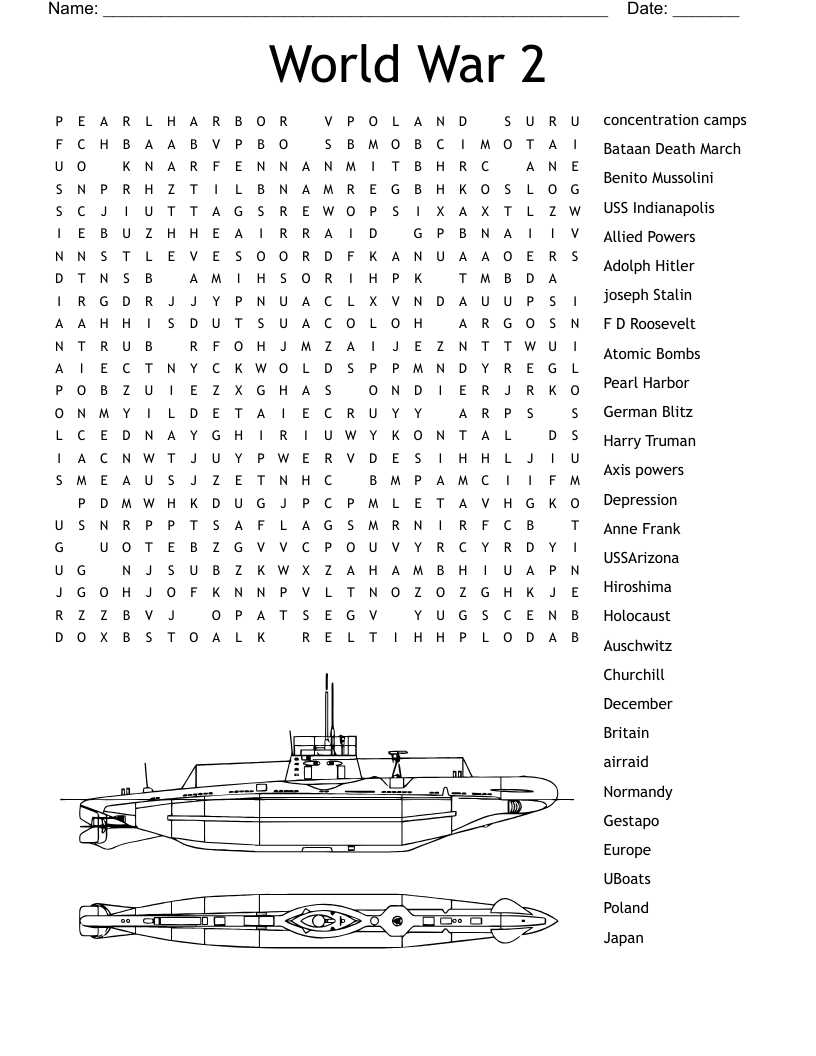 World War 2 Word Search