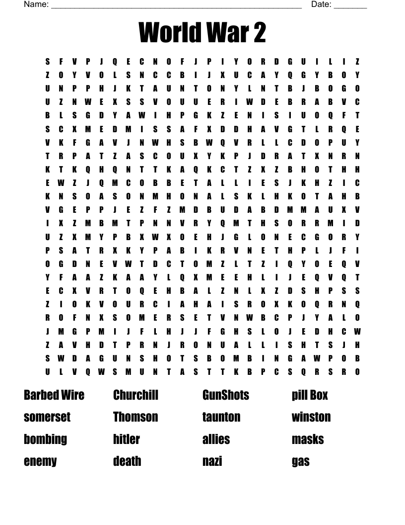 World War 2 Word Search