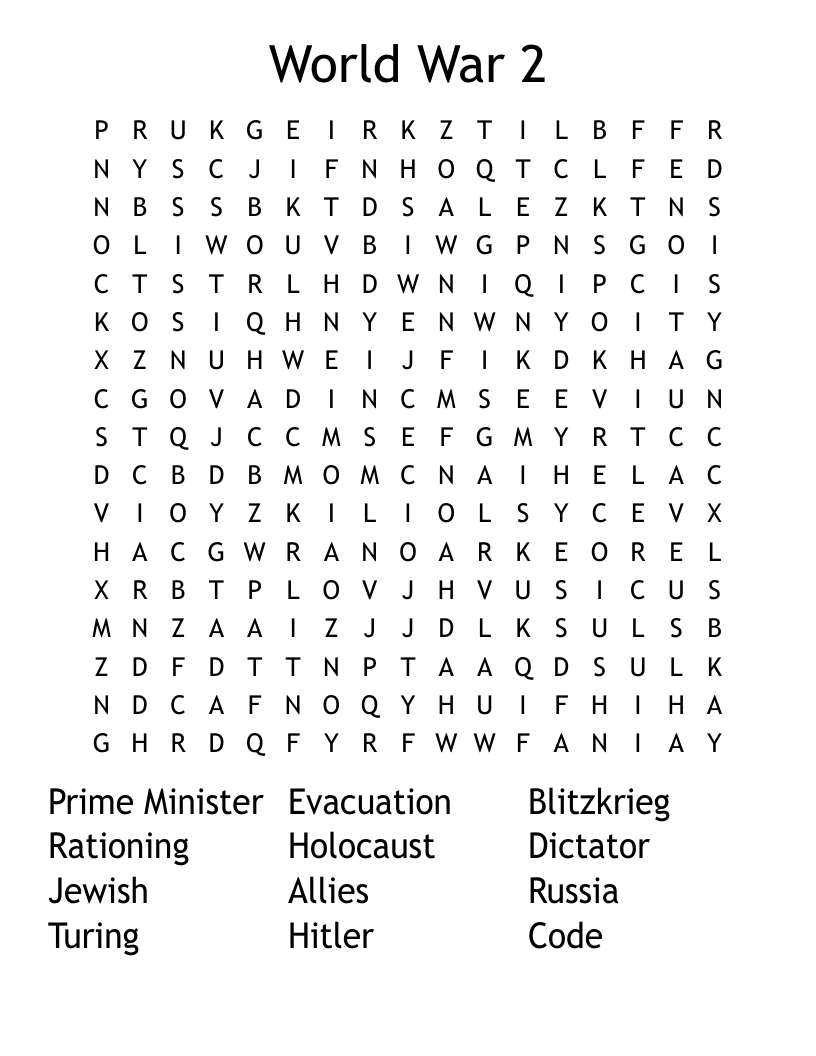 World War 2 Word Search