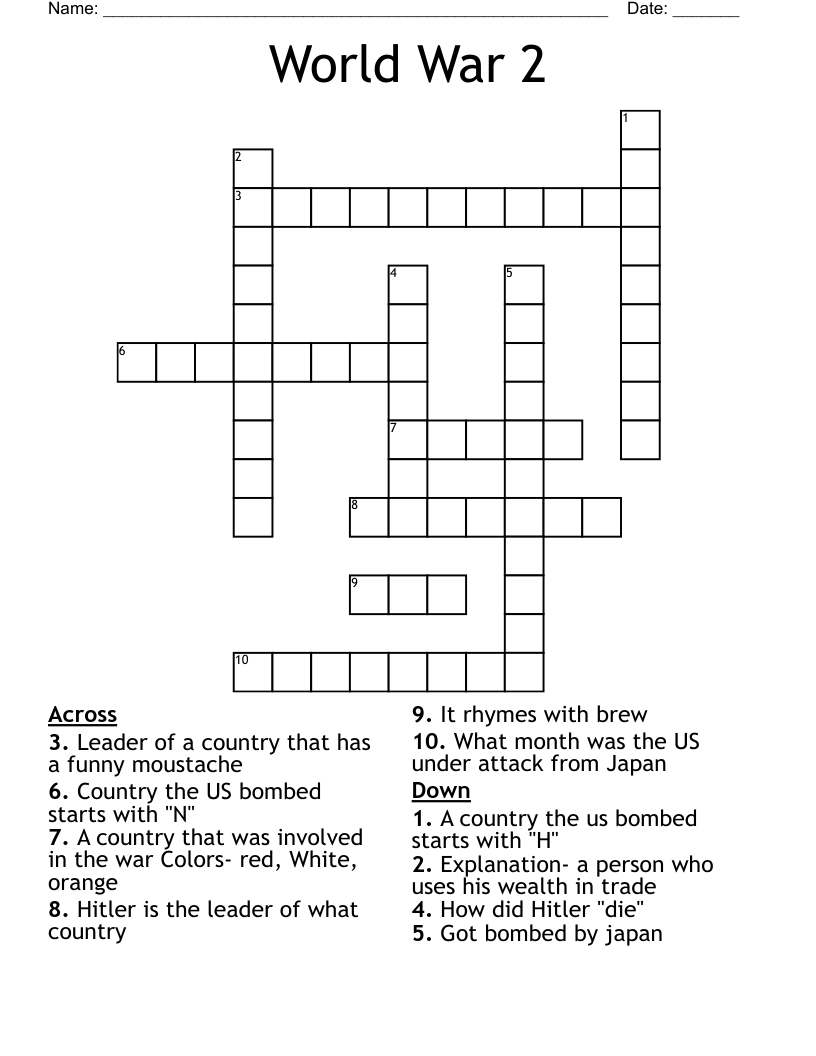 World War 2 Crossword