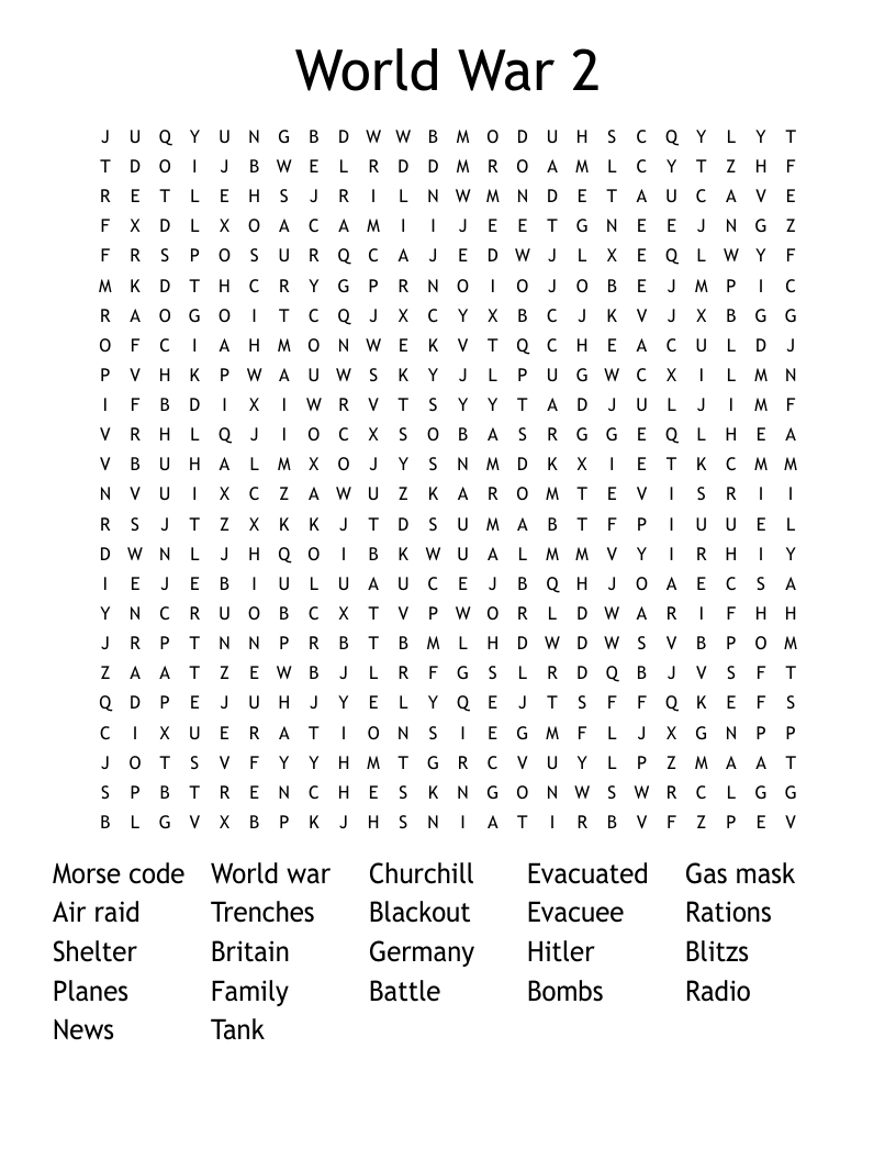World War 2 Word Search