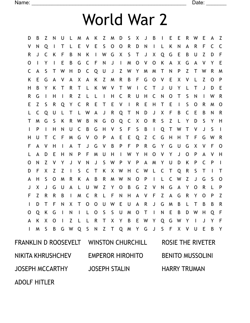 World War 2 Word Search