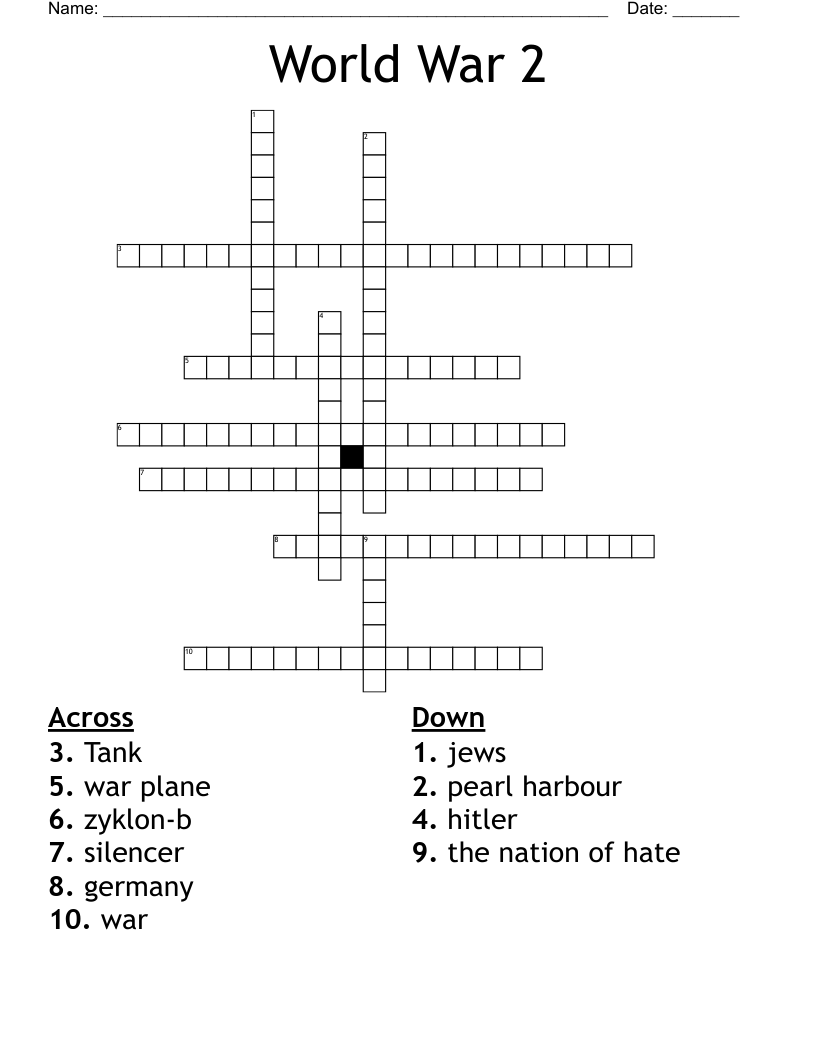 World War 2 Crossword