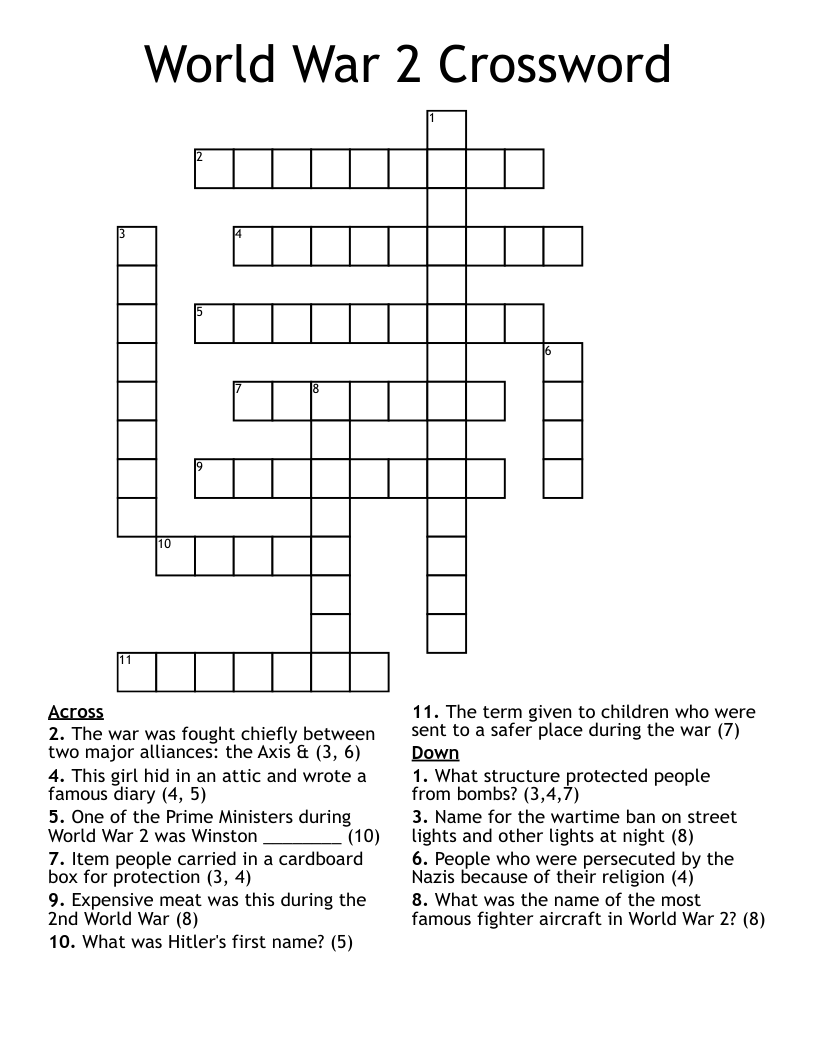 World War 2 Crossword