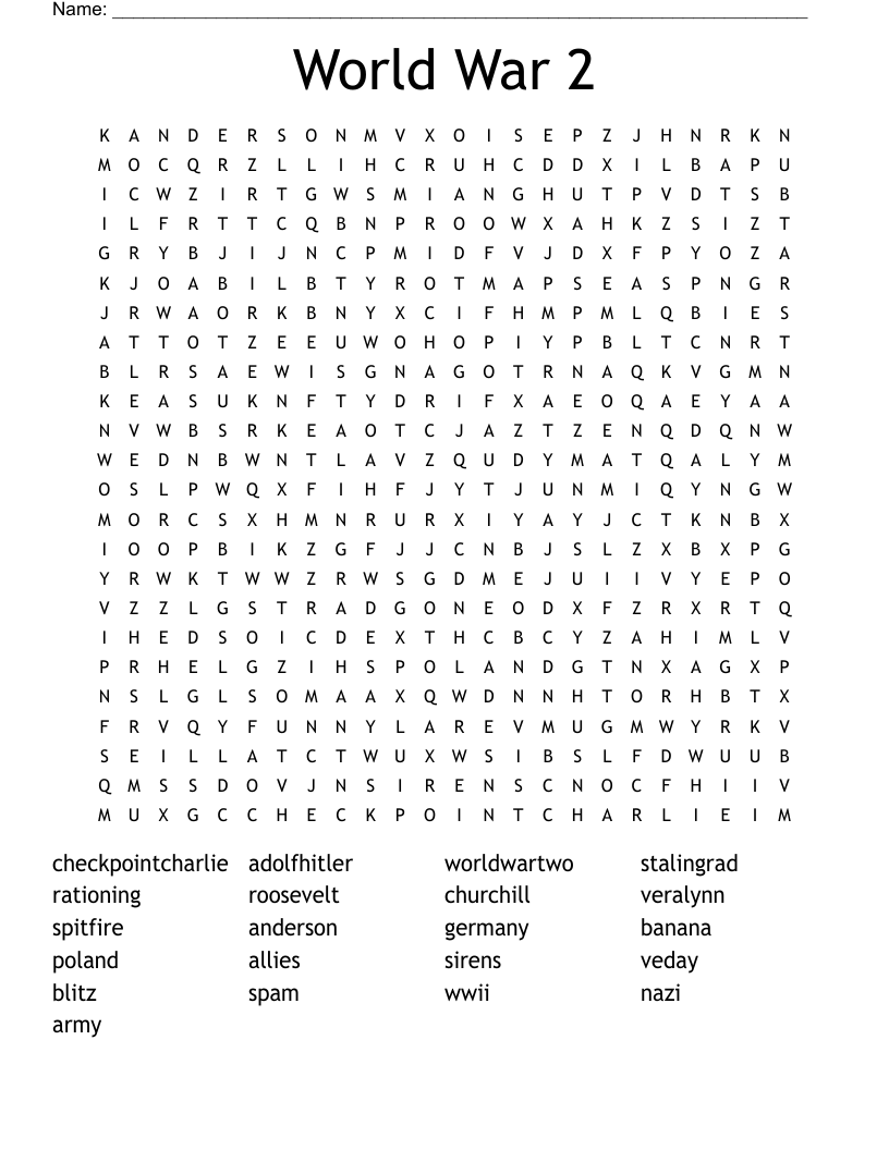 World War 2  Word Search