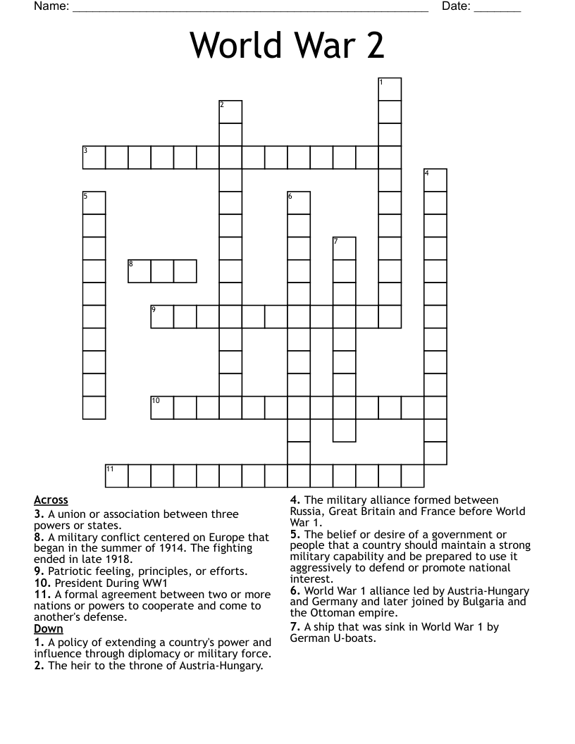 World War 2  Crossword