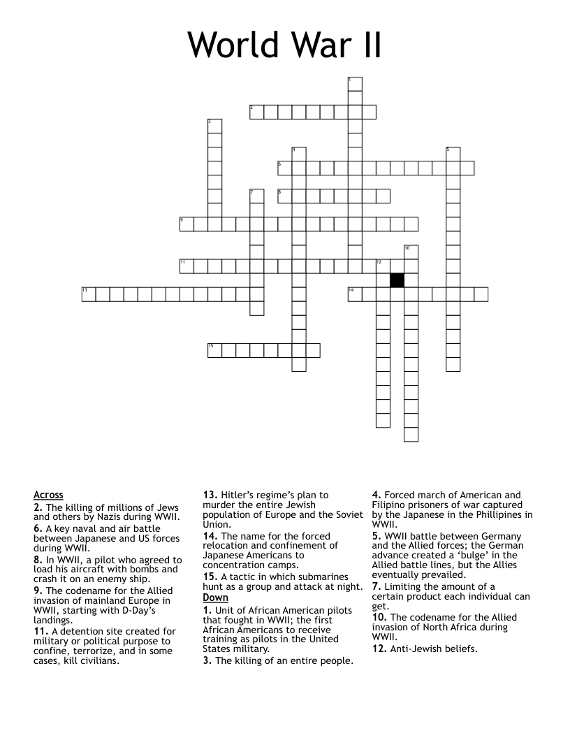 World War II Crossword