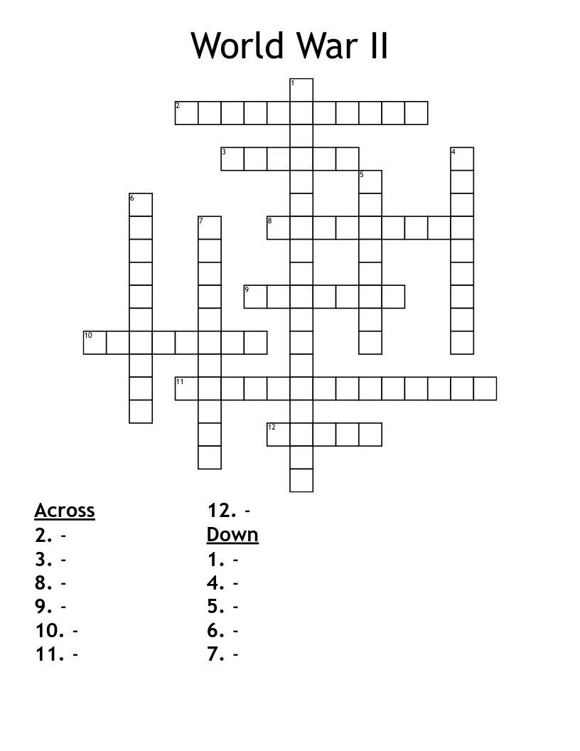 World War II Crossword