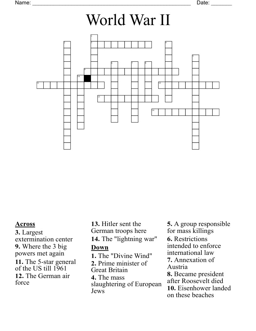 World War II Crossword