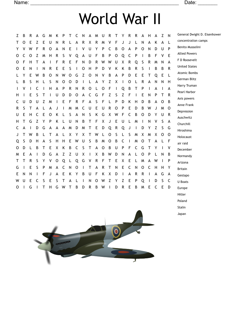 World War II Word Search
