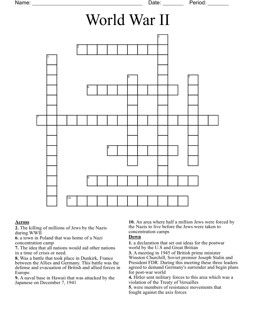 World War II Crossword