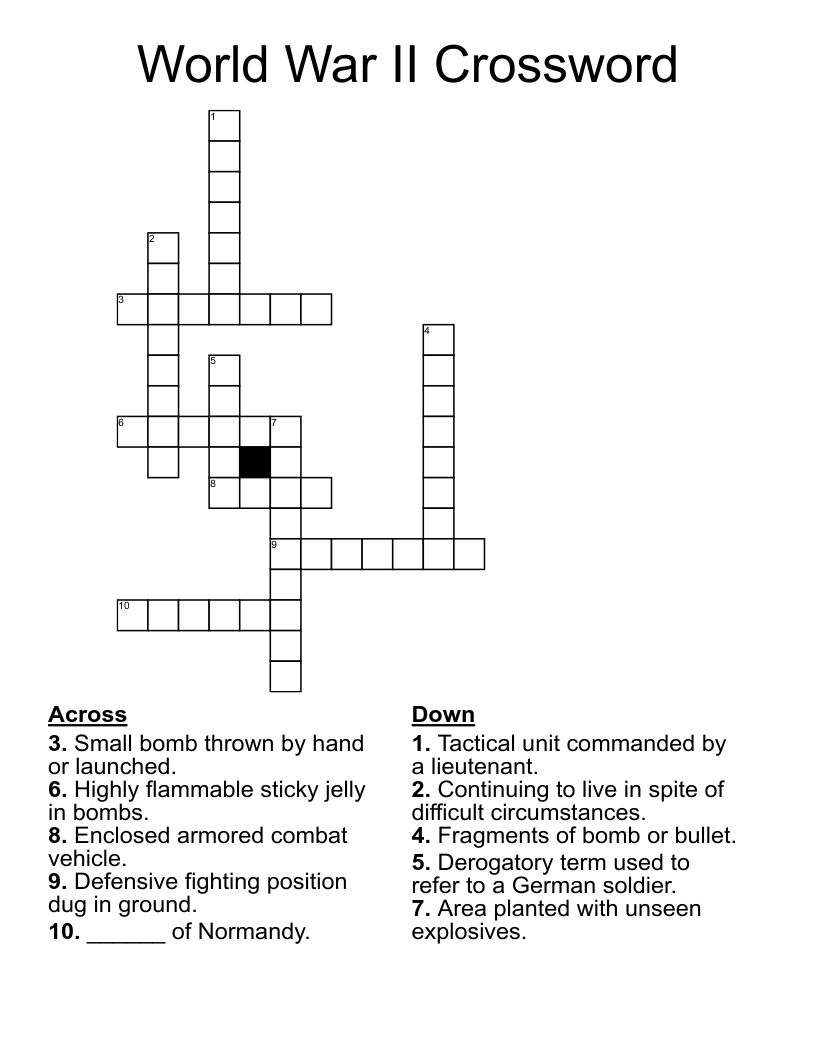 World War II Crossword
