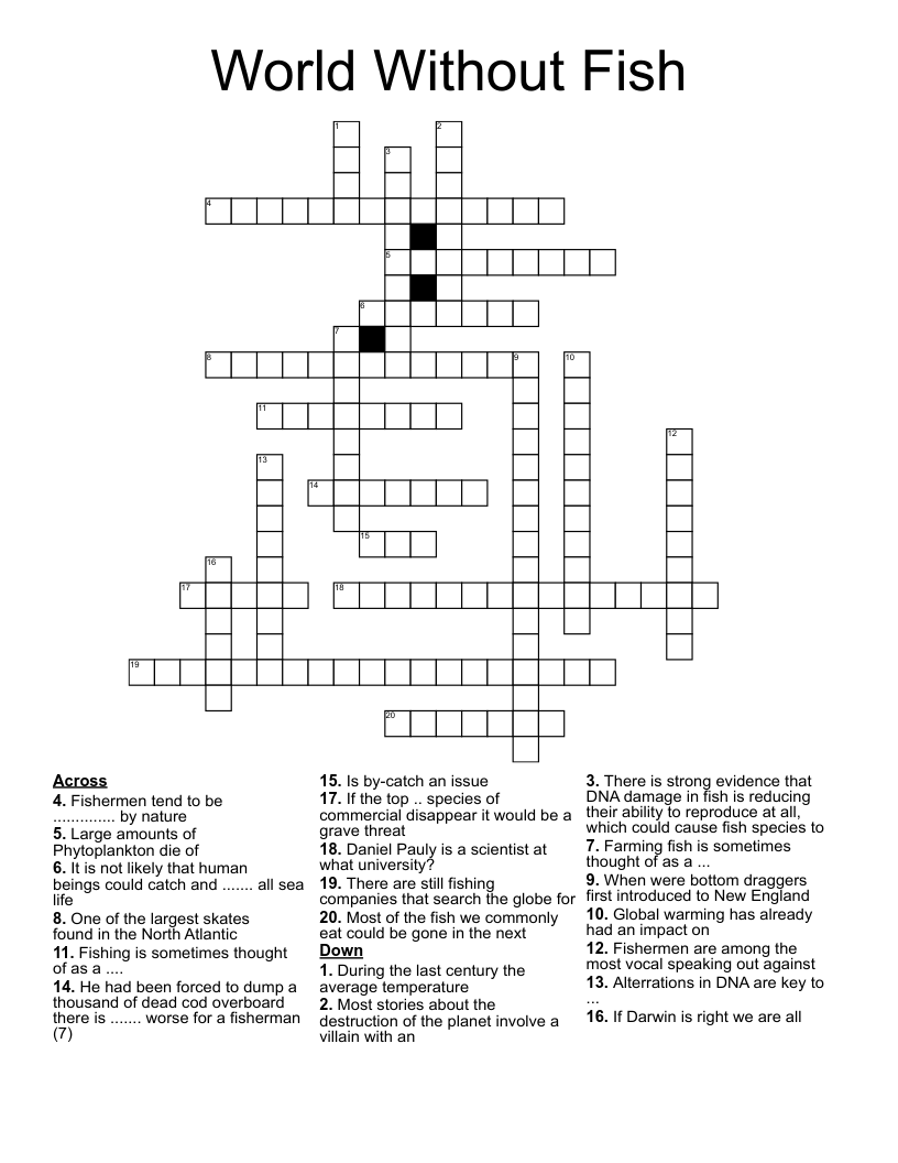 World Without Fish Crossword