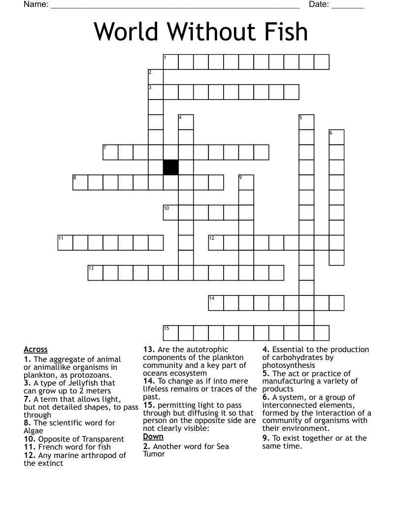 World Without Fish Crossword