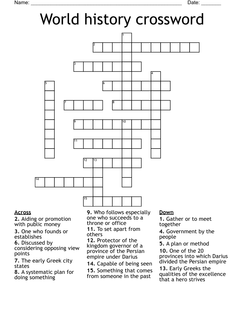 World history crossword 